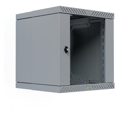 19" Wandgehäuse X-Rack mit Glastür 400-600mm 12HE grau