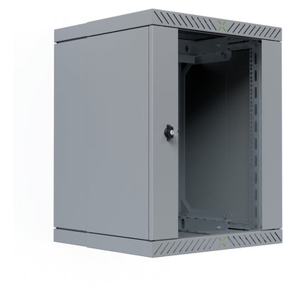 19" Wandgehäuse X-Rack mit Glastür 400-600mm 15HE grau