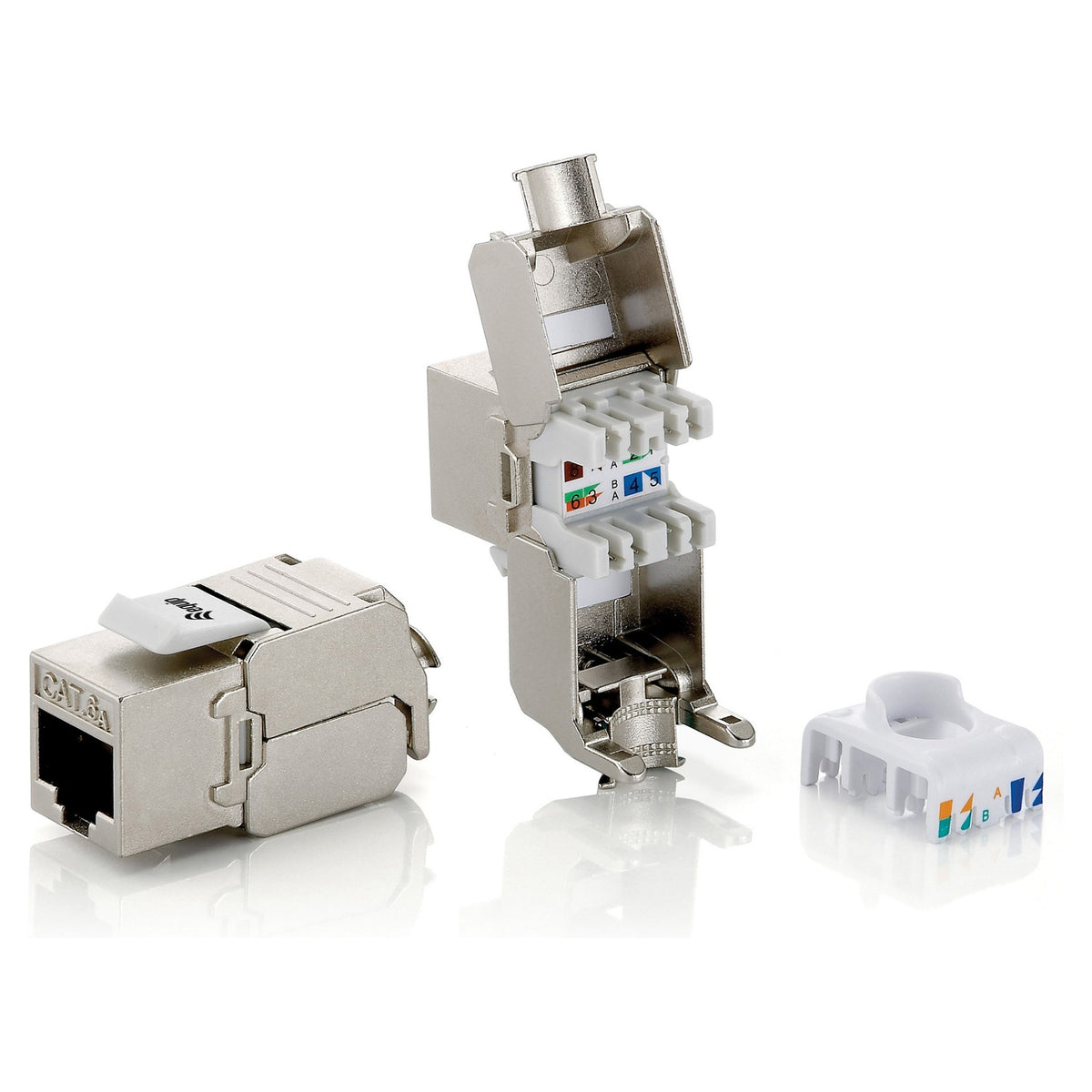 Keystone Jack geschirmt Cat6A LSA Prem. wzf.8Stk sil Polybeutel