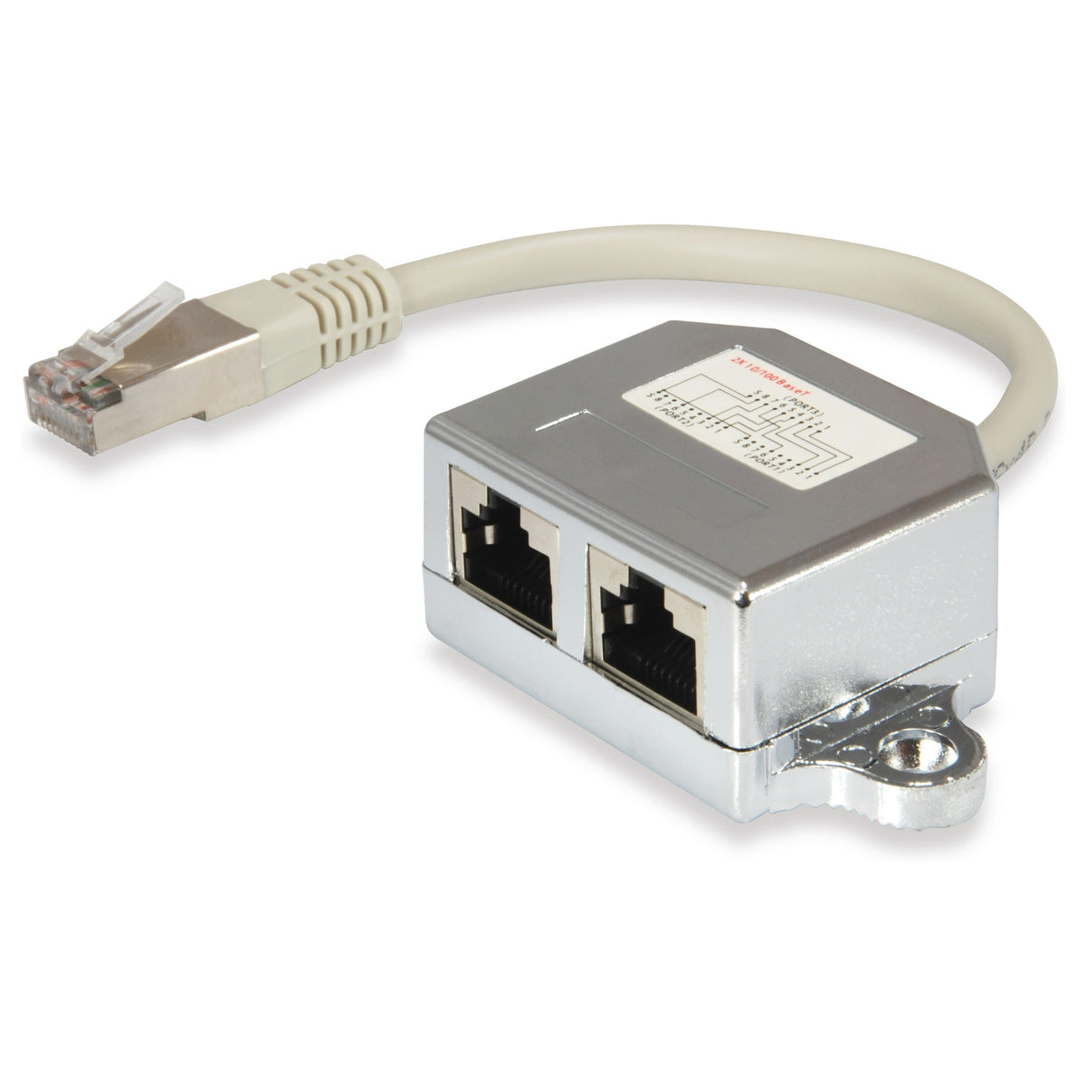 2-Port Splitter Cat5e RJ45->2xRJ45 FTP St/Bu 0.15m