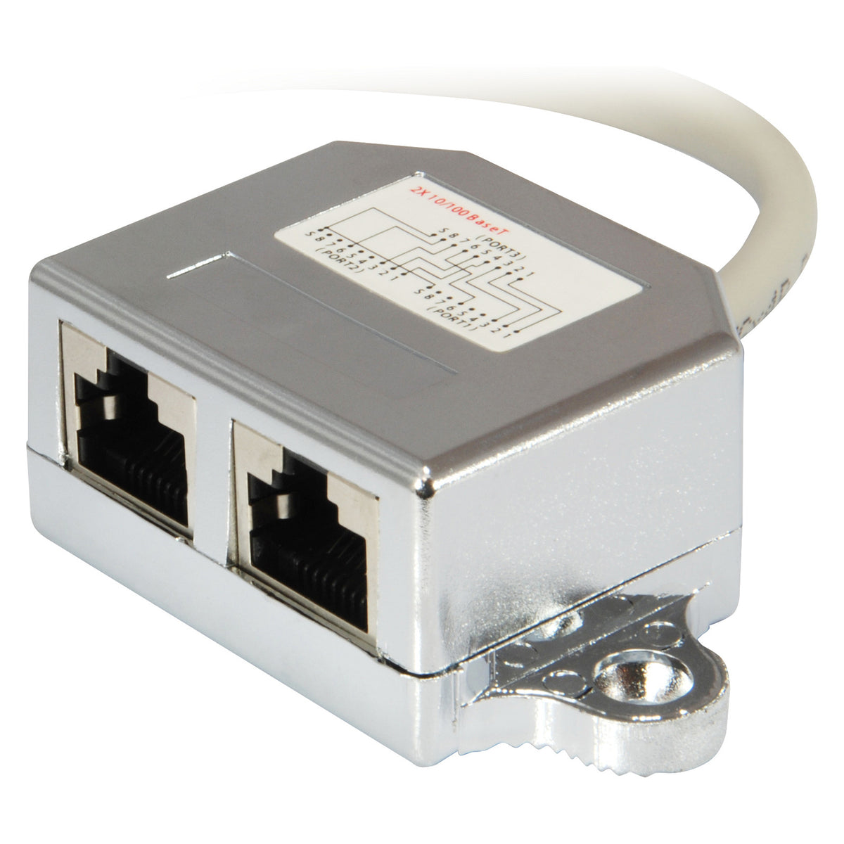2-Port Splitter Cat5e RJ45->2xRJ45 FTP St/Bu 0.15m