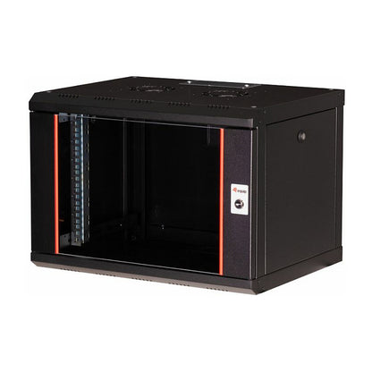19" Netzwerkschrank Glastür PM 600x450mm 7HE schwarz