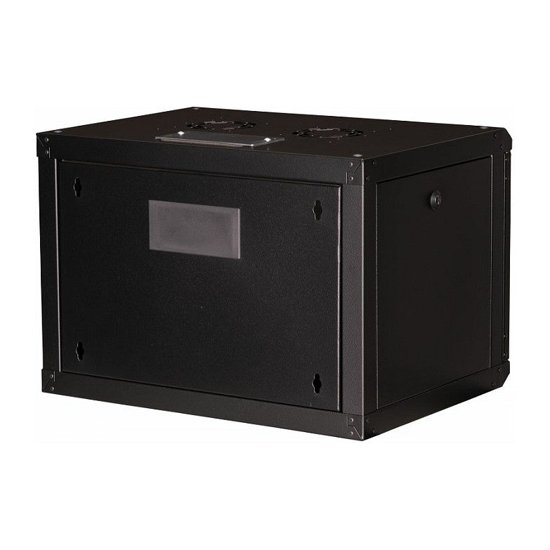 19" Netzwerkschrank Glastür PM 600x450mm 7HE schwarz