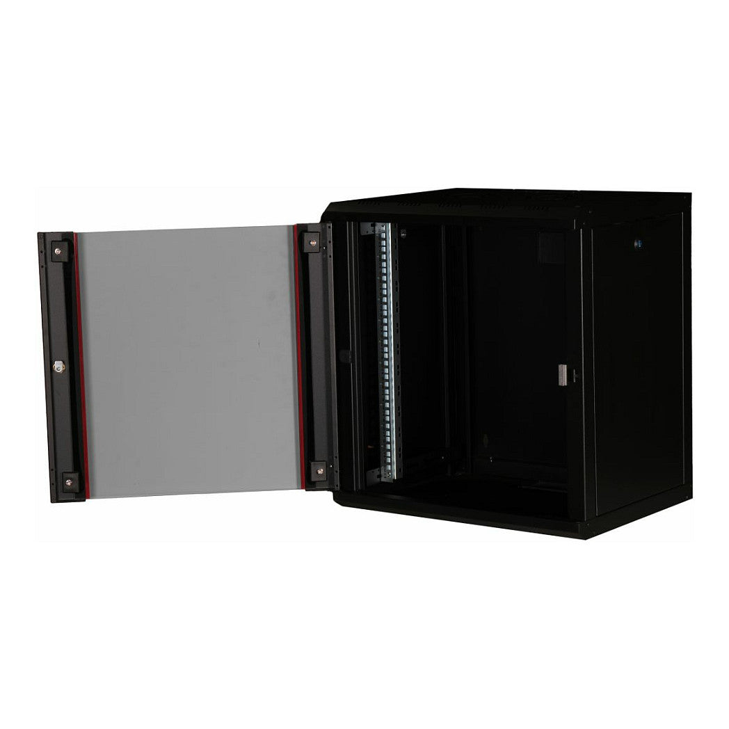 19" Netzwerkschrank Glastür PM 600x450mm 12HE schwarz