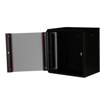 19" Netzwerkschrank Glastür PM 600x450mm 12HE schwarz