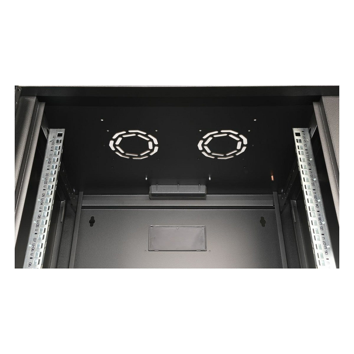 19" Netzwerkschrank Glastür PM 600x450mm 12HE schwarz