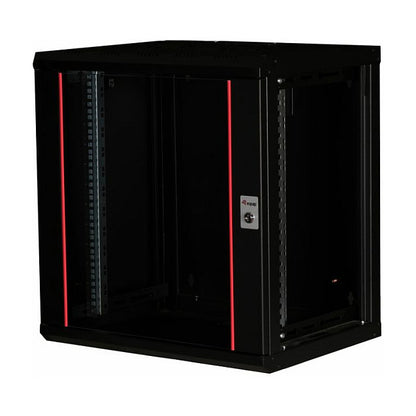 19" Netzwerkschrank Glastür PM 600x450mm 12HE schwarz