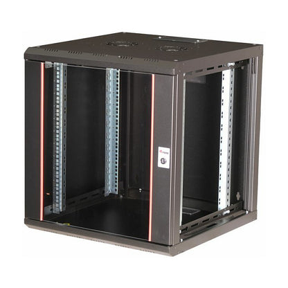 19" Netzwerkschrank Glastür PM 600x600mm 12HE schwarz