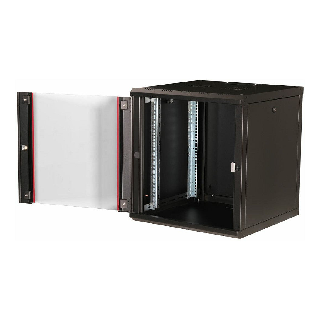 19" Netzwerkschrank Glastür PM 600x600mm 12HE schwarz