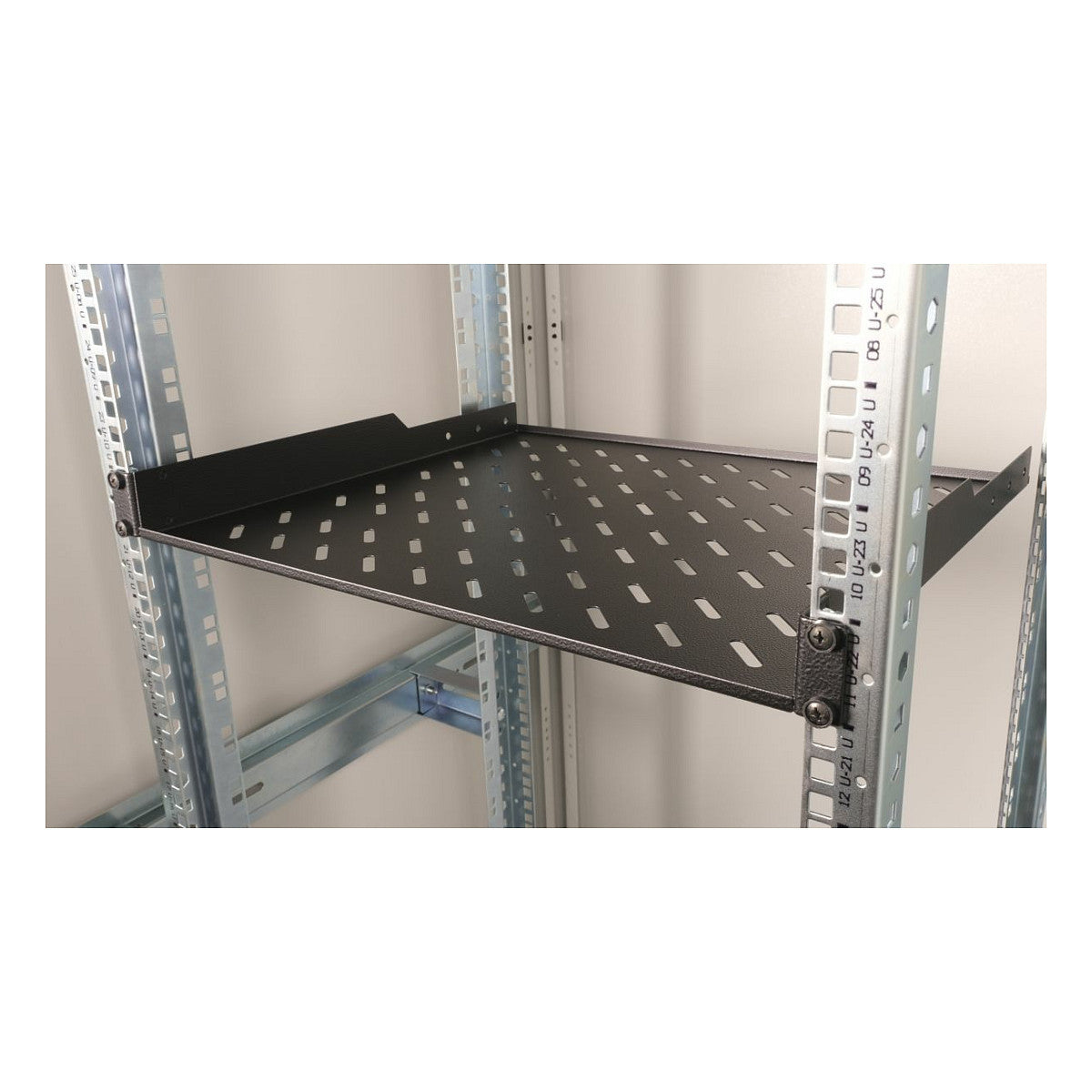 19" Fachboden fest für Serverschränke 60cm 1U schwarz