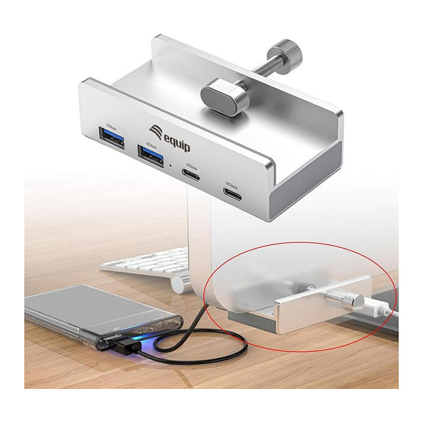 4-Port-Klemm USB-A3.2-Hub->2xUSB-C/2xUSB-A 5Gbps