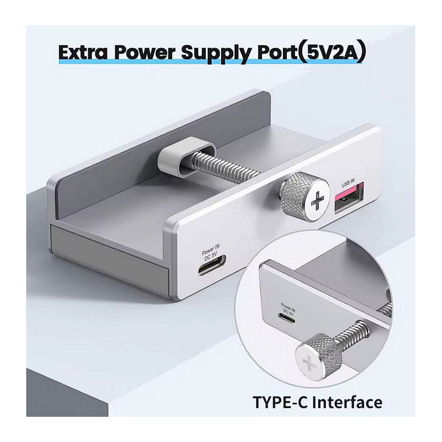 4-Port-Klemm USB-A3.2-Hub->2xUSB-C/2xUSB-A 5Gbps