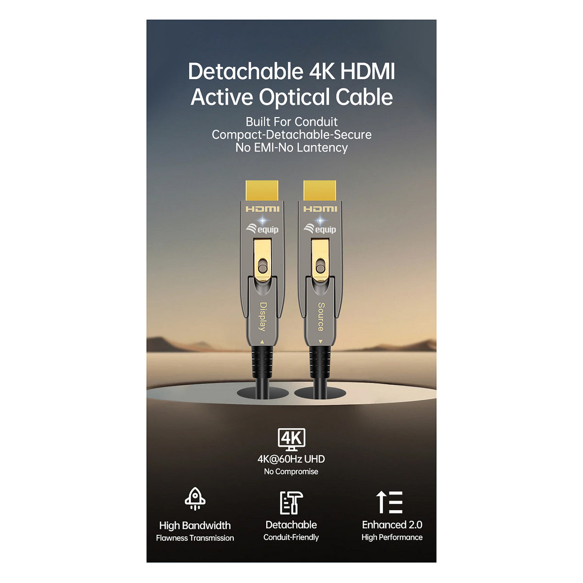 HDMI HS Ethernet 2.0 D/A D-AOC 4K/60Hz 10.00m grau