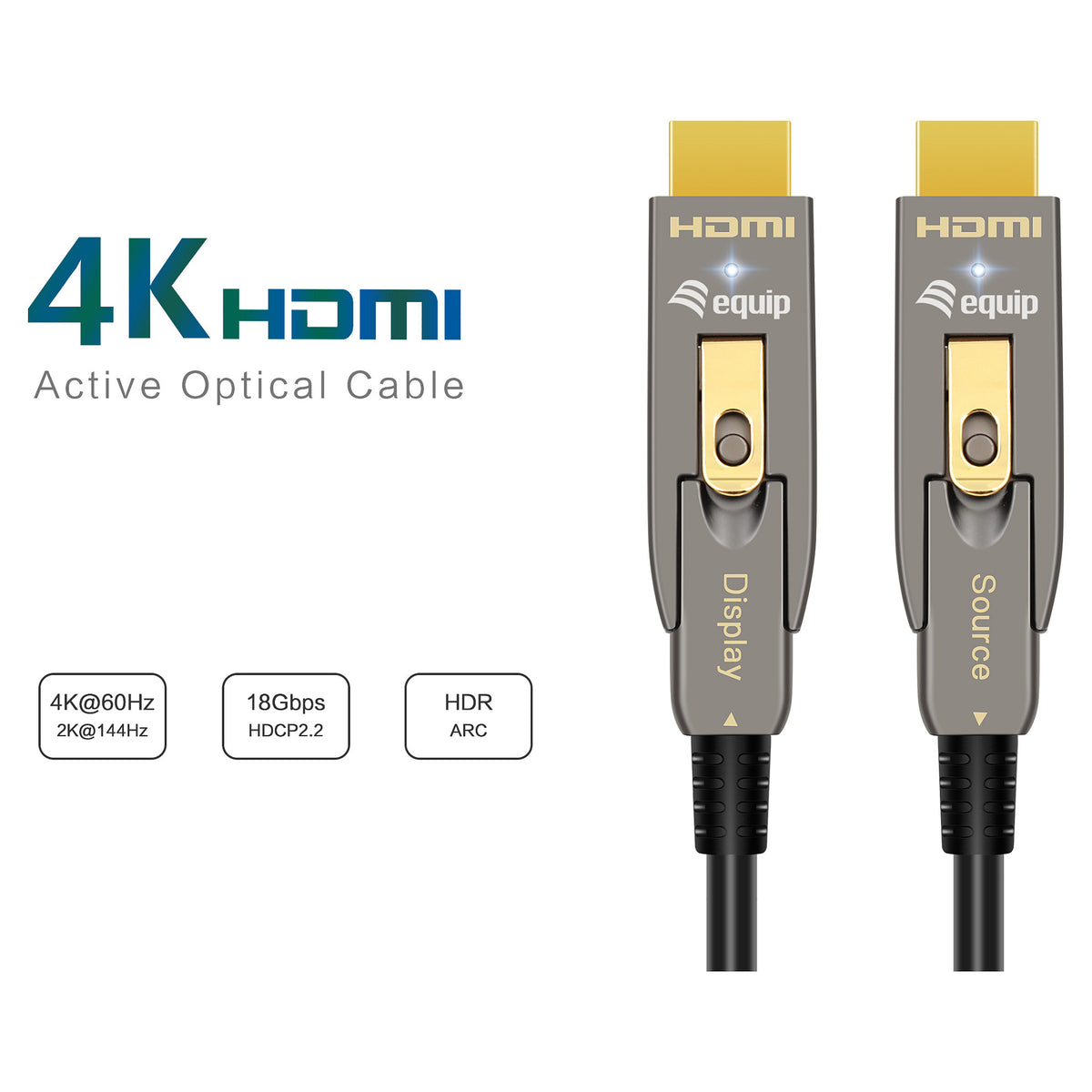 HDMI HS Ethernet 2.0 D/A D-AOC 4K/60Hz 20.00m grau