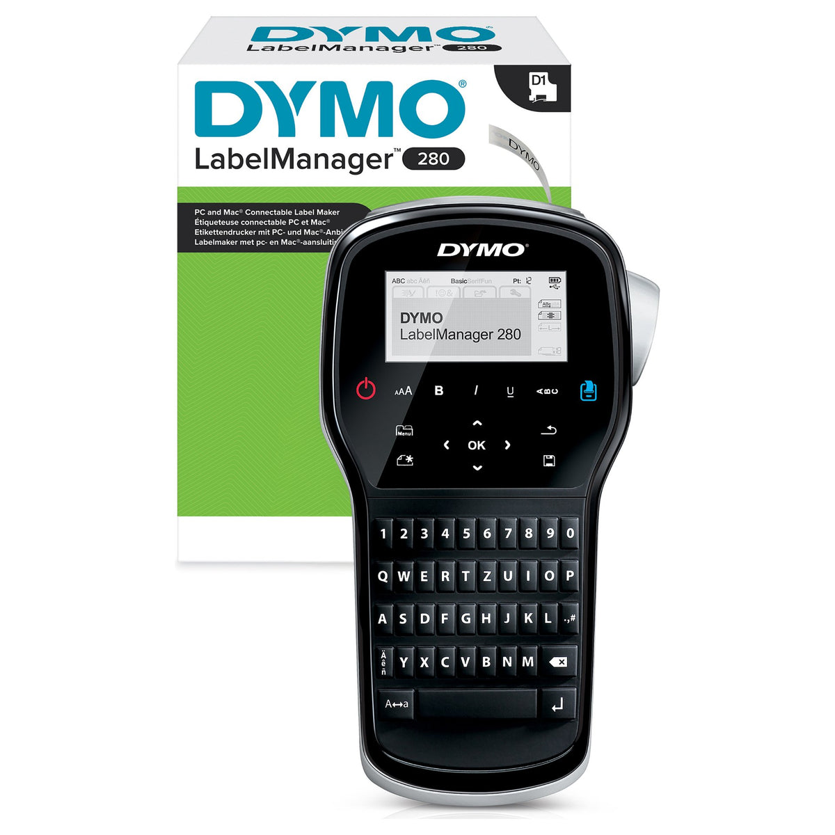 DYMO LabelManager 280 6/9/12 mm D1-Bänder Qwertz