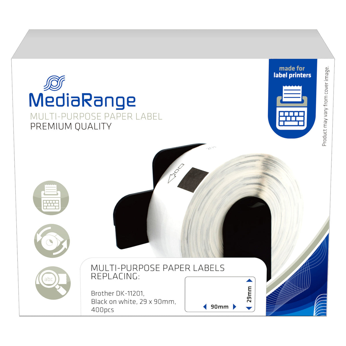 MediaRange Papieretiketten Brother DK-11201 29x90mm 400St ws