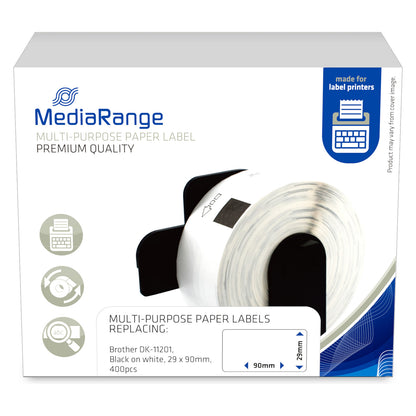 MediaRange Papieretiketten Brother DK-11201 29x90mm 400St ws