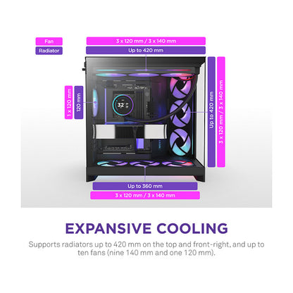 NZXT H9 FLOW RGB+ (2025) All Black MidiTower CM-H92FB-P1