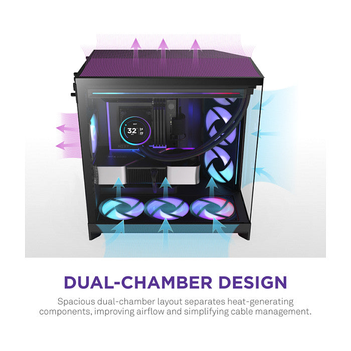NZXT H9 FLOW RGB+ (2025) All Black MidiTower CM-H92FB-P1