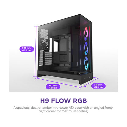 NZXT H9 FLOW RGB All Black MidiTower CM-H92FB-R1