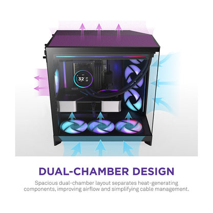 NZXT H9 FLOW RGB All Black MidiTower CM-H92FB-R1
