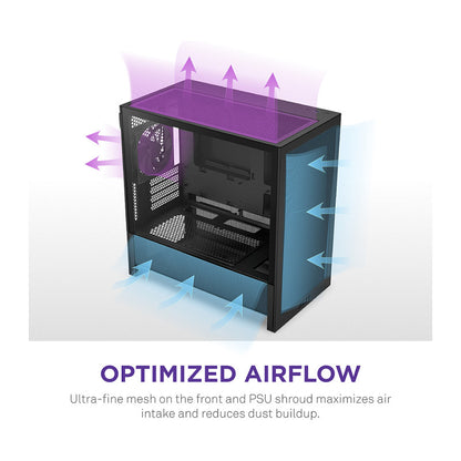 NZXT H3 FLOW All Black MidiTower Mesh CC-H31FB-01