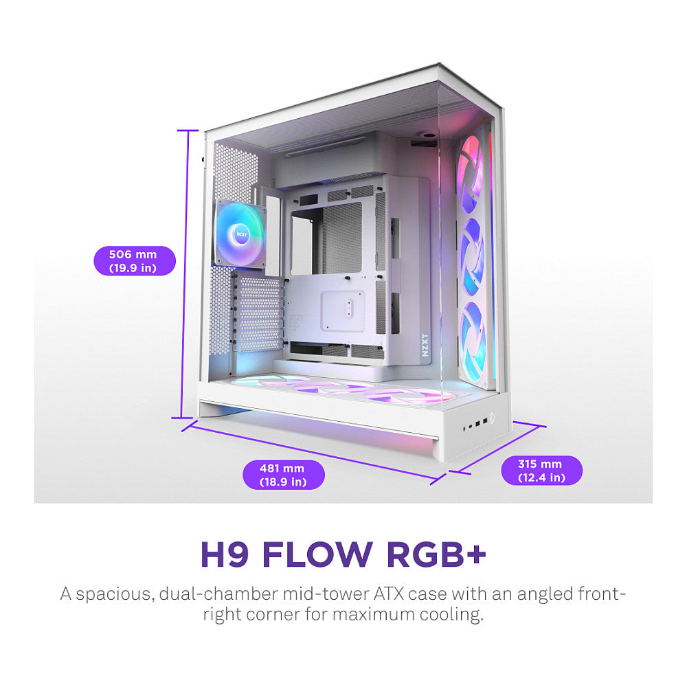 NZXT H9 FLOW RGB All White MidiTower CM-H92FW-R1
