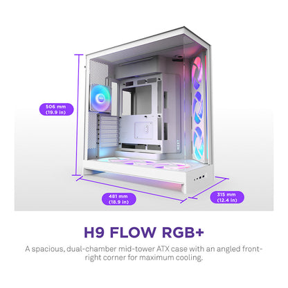 NZXT H9 FLOW RGB All White MidiTower CM-H92FW-R1