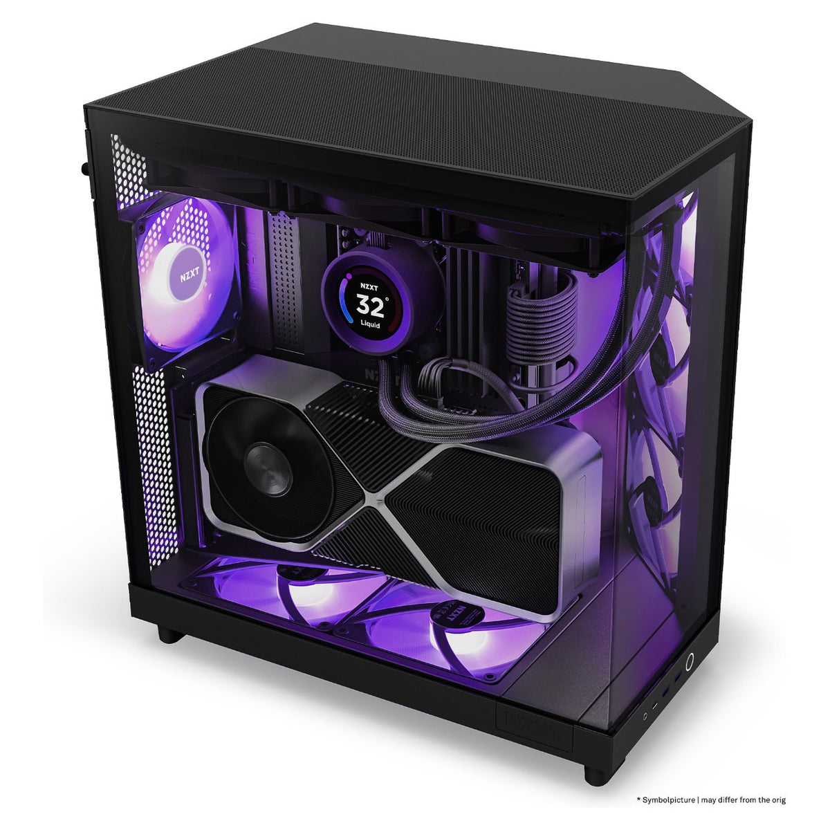 NZXT H6 FLOW RGB ALL Black MidiTower Glasfenster CC-H61FB-R
