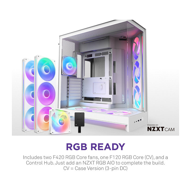 NZXT H9 FLOW RGB+ All White MidiTower CM-H92FW-P1