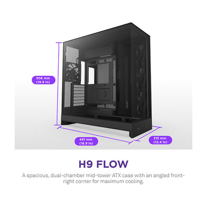 NZXT H9 FLOW All Black MidiTower Mesh CM-H92FB-01
