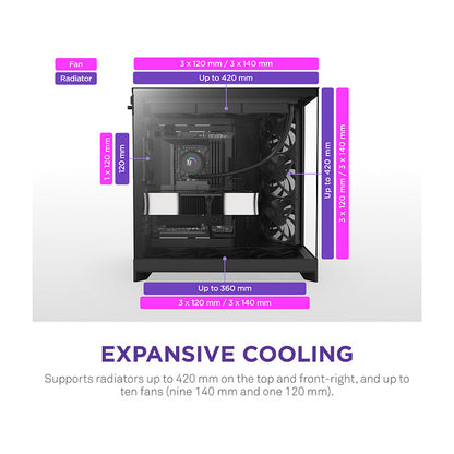 NZXT H9 FLOW All Black MidiTower Mesh CM-H92FB-01