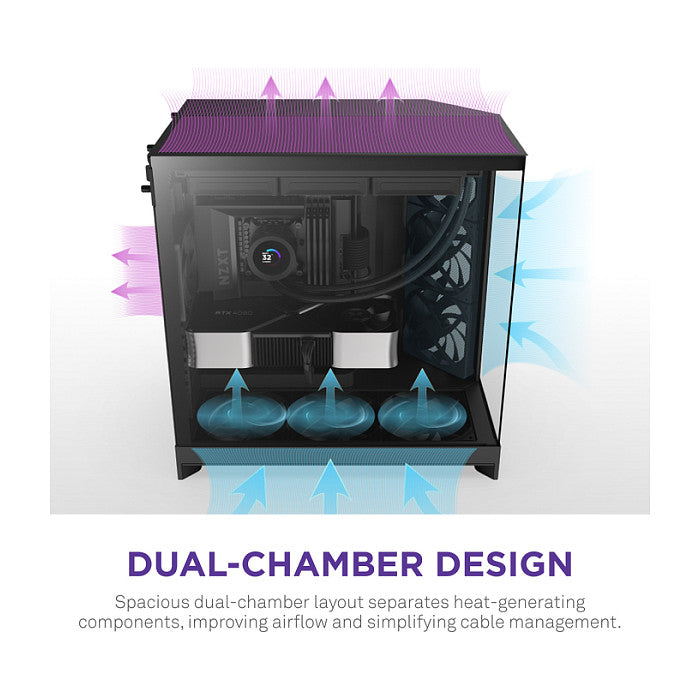 NZXT H9 FLOW All Black MidiTower Mesh CM-H92FB-01