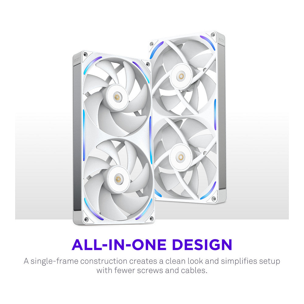 280mm NZXT F-Serie F280X RGB Lüfter Single White RF-U28PN-W1