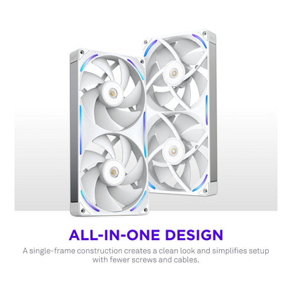 280mm NZXT F-Serie F280X RGB Lüfter Single White RF-U28PN-W1