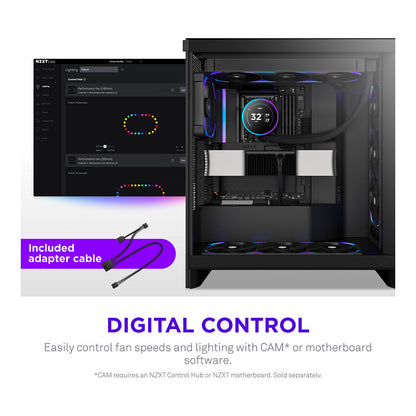 360MM NZXT F-Serie F360X RGB Lüfter Single Black RF-U36PN-B1