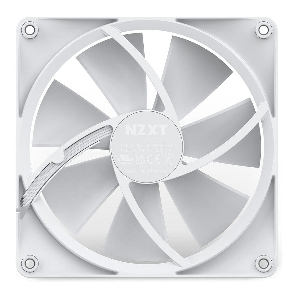 140mm NZXT F-Serie F140 RGB Lüfter White RF-R14SF-W1