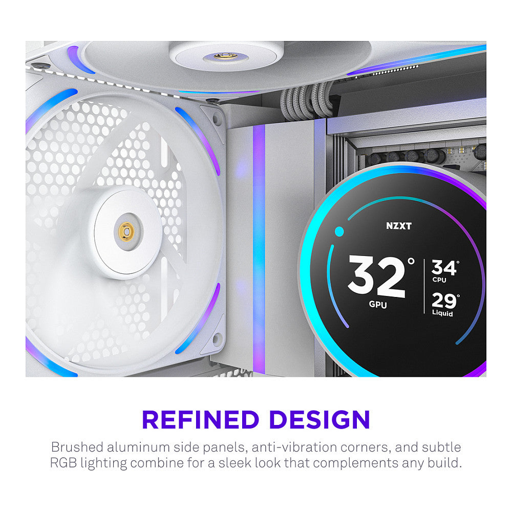 140mm NZXT F-Serie F140X RGB Lüfter Single White RF-U14PN-W1