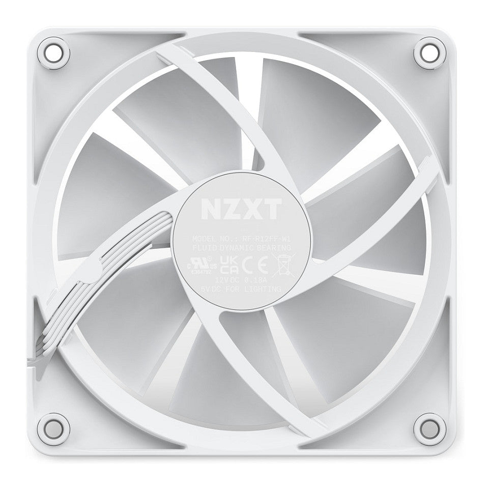 120mm NZXT F-Serie F120 RGB Lüfter White RF-R12SF-W1