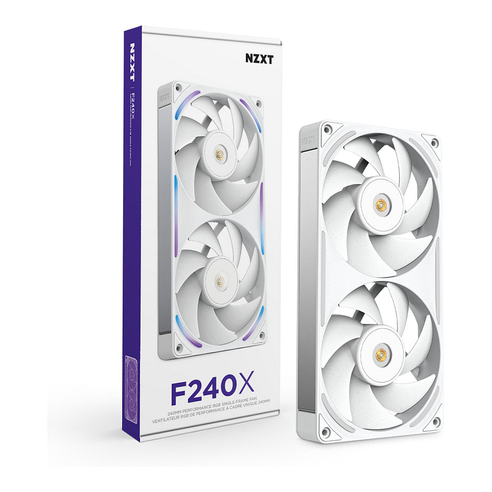 240mm NZXT F-Serie F240X RGB Lüfter Single White RF-U24PN-W1