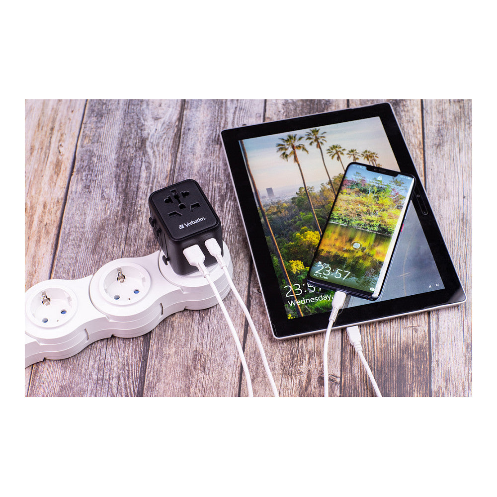 Verbatim Universal Reiseadapter UTA-02 mit 1xUSB-A, 1xUSB-C retail
