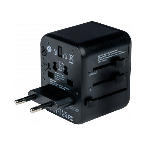 Verbatim Universal Reiseadapter UTA-02 mit 1xUSB-A, 1xUSB-C retail