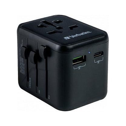 Verbatim Universal Reiseadapter UTA-02 mit 1xUSB-A, 1xUSB-C retail