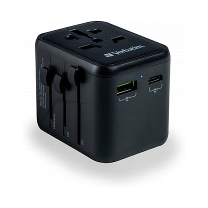 Verbatim Universal Reiseadapter UTA-02 mit 1xUSB-A, 1xUSB-C retail