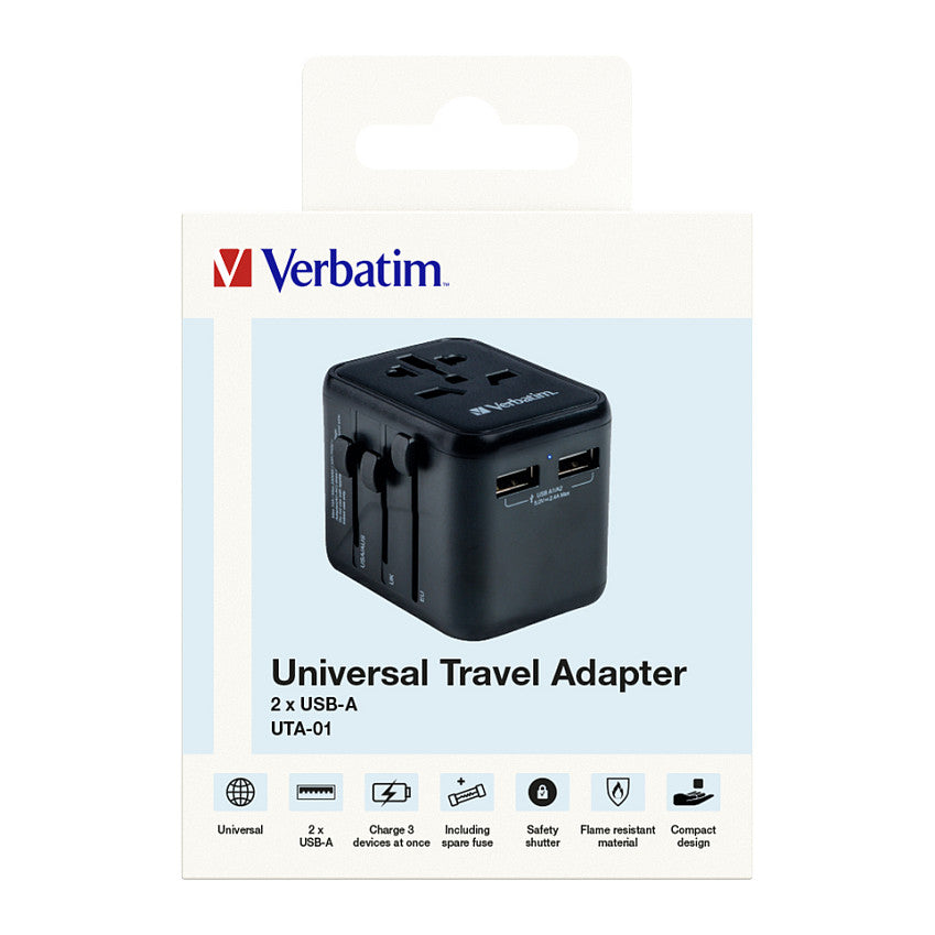 Verbatim Universal Reiseadapter UTA-01 mit 2xUSB-A retail