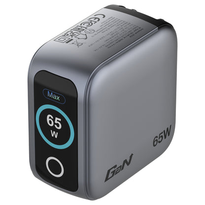 Verbatim Mini GaN Charger 3 Port 65W w Display (EU/UK/US)