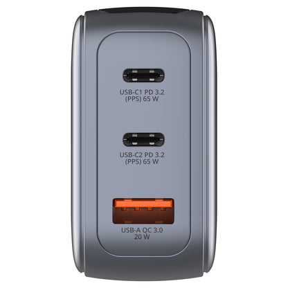 Verbatim Mini GaN Charger 3 Port 65W w Display (EU/UK/US)