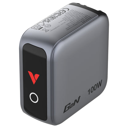 Verbatim Mini GaN Charger 3 Port 100W w Display (EU/UK/US)