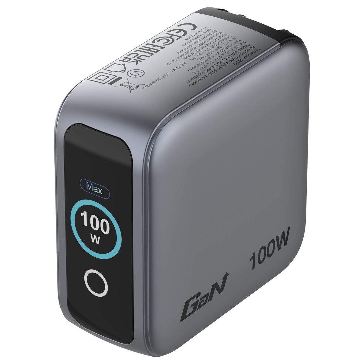 Verbatim Mini GaN Charger 3 Port 100W w Display (EU/UK/US)