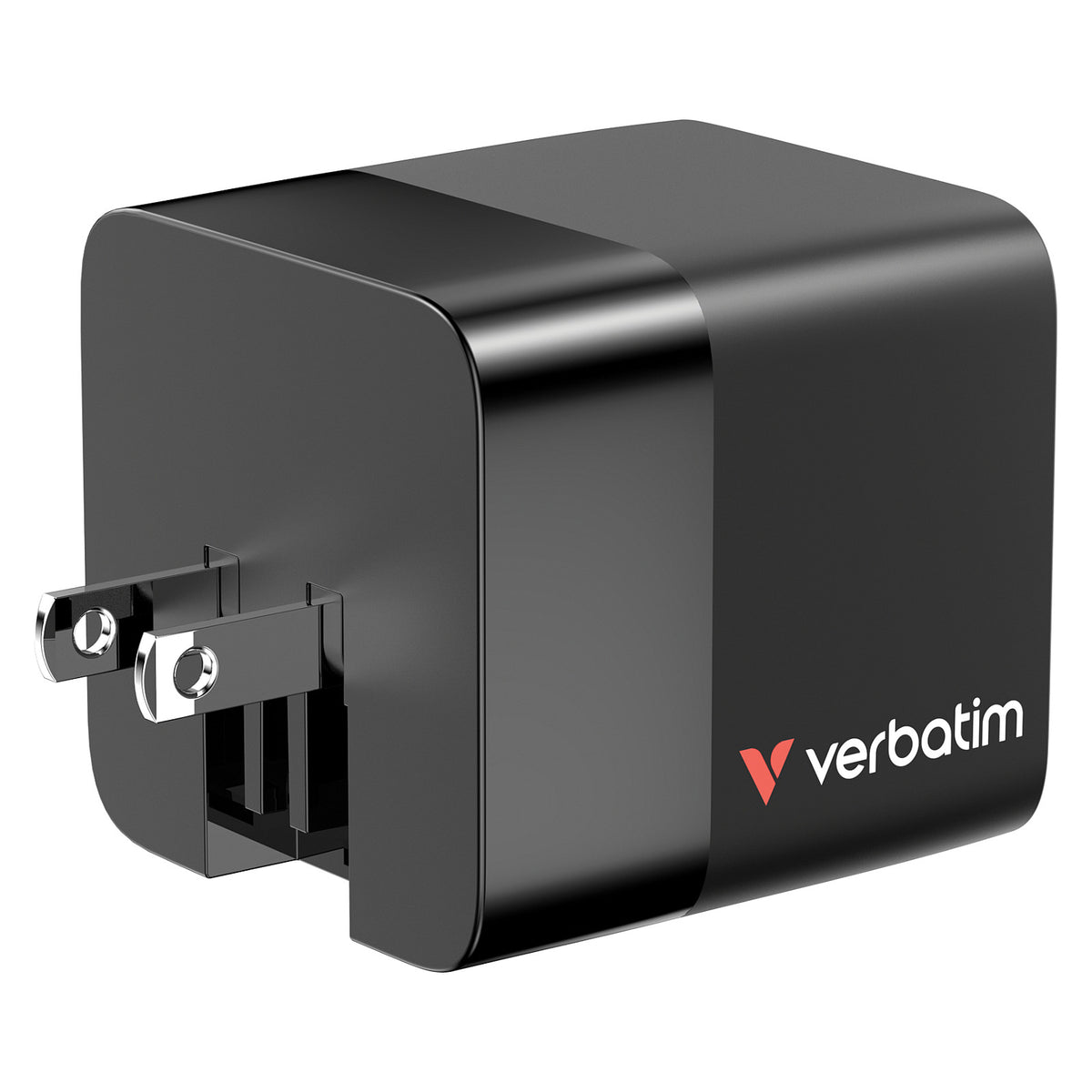 Verbatim GaN Charger 2 Port 65W retractable cable (EU/UK/US)